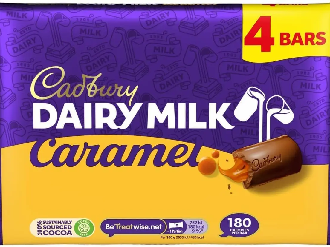 Dairy Milk Caramel Chocolate Bar, 37 g (Pack of 4) fix  dessert  chocolatier real  chocolate box  chocolates