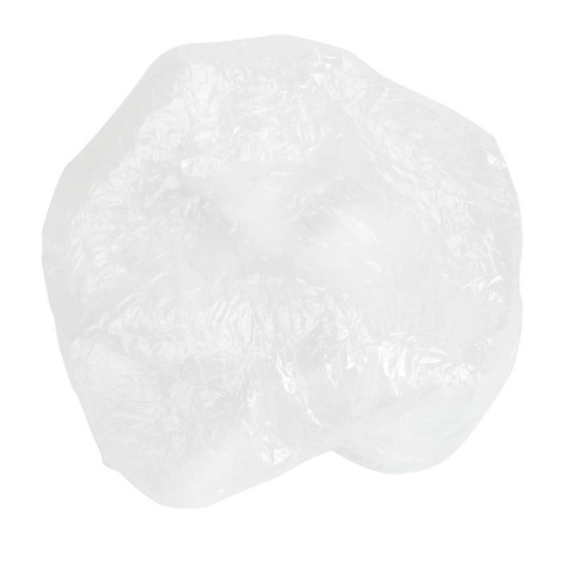 100PCS Elastic Clear Bathing Hair Care Protector Hat Disposable Shower Cap - Transparent Plastic Lightweight Cover Unisex 4