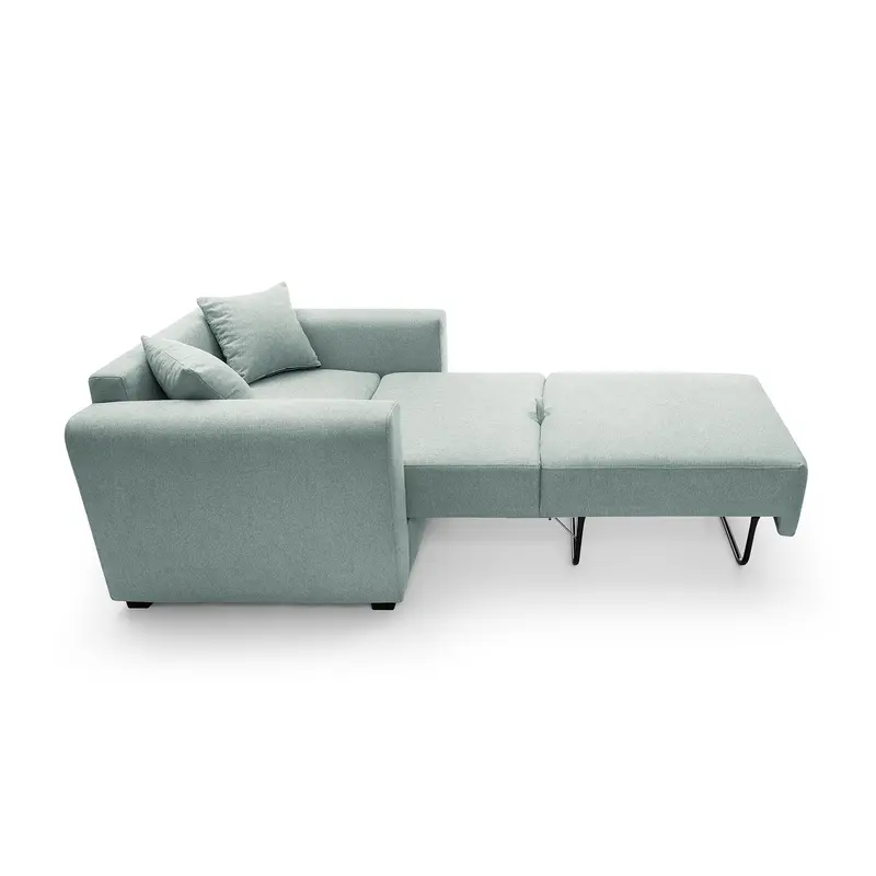 Olly Linen Single Sofa Bed in Pistachio Green 7