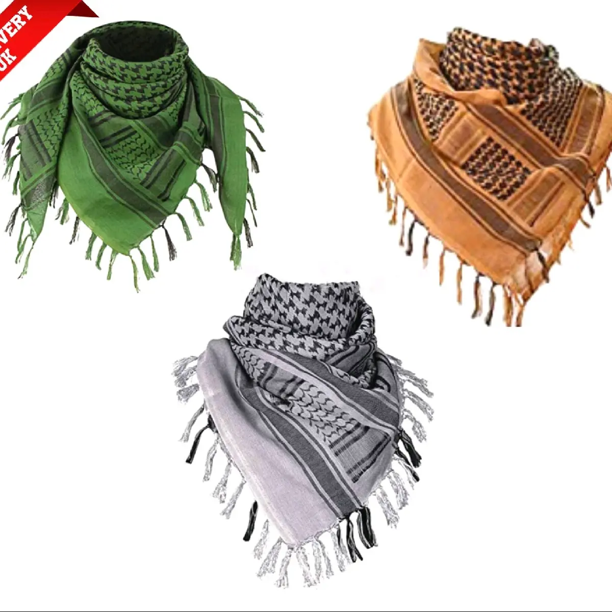 Palestine Shemagh - Available in Green, Orange, and Black/White