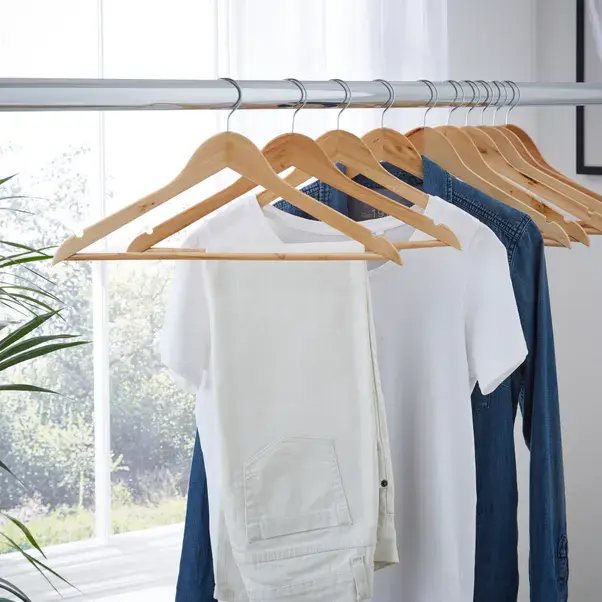 10 Pieces of Multicolor Wooden Hangers Pack - Hanging, Organiser Metal
