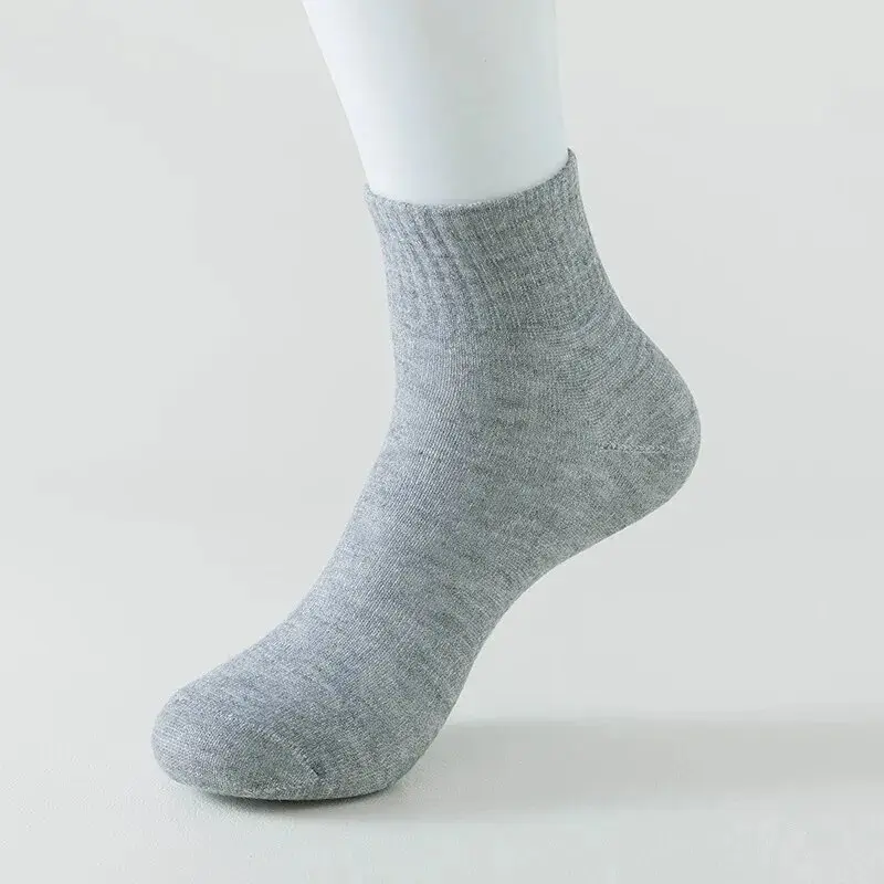 Unisex Socks Cotton Business Mid Length Soft and Warm Autumn/winter Solid Color Casual Socks Plain black plain white socks  Spandex pair of Menswear 2