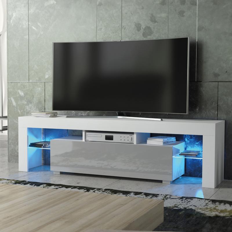 Aria TV Unit 160cm with High Gloss Doors and LED Lighting - Creative Furniture 4