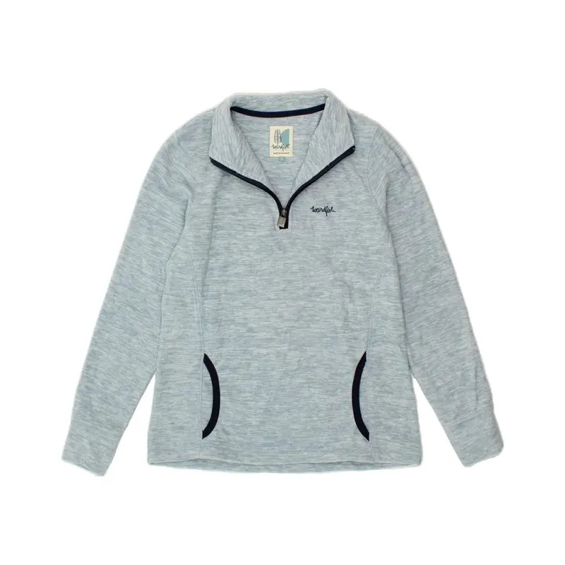 Pre-Owned Vintage WEIRD FISH Womens Zip Neck Fleece Jumper UK 12 Medium Blue Flecked 0