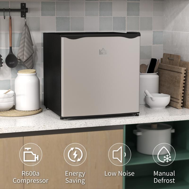 HOMCOM Tabletop Mini Freezer with 35 Litre Capacity, Small Freezer with Reversible Door, Adjustable Temperature and Removable Wire Shelf for Bedrooms, Home Office, Silver Tone 7