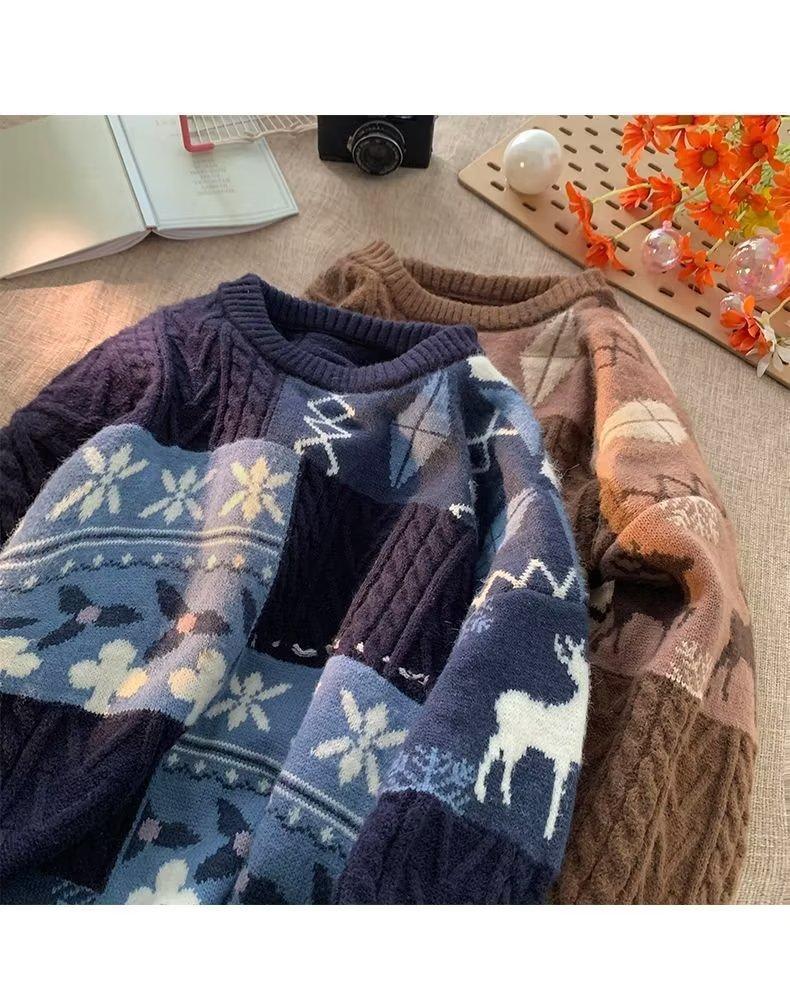 Product Introduction of Clothing 1970s Retro Lazy Winter Knitted Sweater Loose Wool Coat Men Slim Fit Long Sleeve Shirt Travel Casual Occasions Lucky Fashion 4