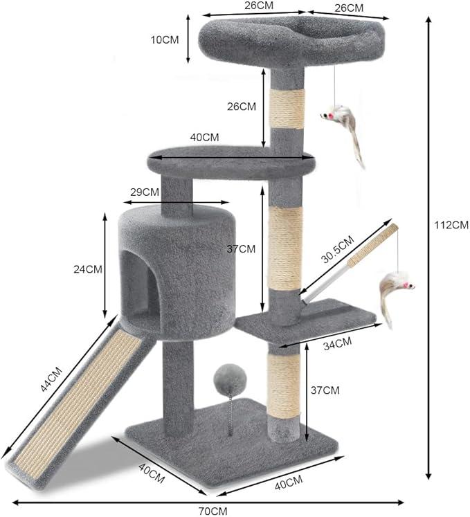 Cat Tree Tower, Cat Tree for Indoor Cats, Cat Condo with Sisal Scratching Post, Multi Level Cat Climbing Frame Indoors, Top Perch, Cat Activity Tree, Cat Furniture Activity Center 3