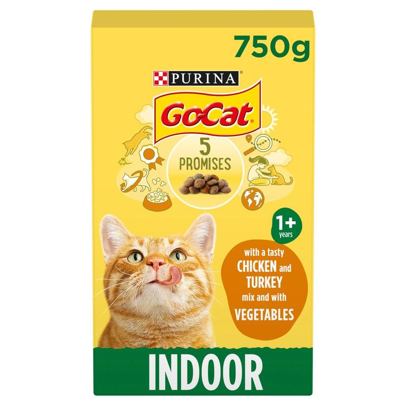 GO-CAT Indoor Chicken Dry Cat Food (750g x 1)  Pack 1 for Adult Cats - Complete and Balanced Meal 6