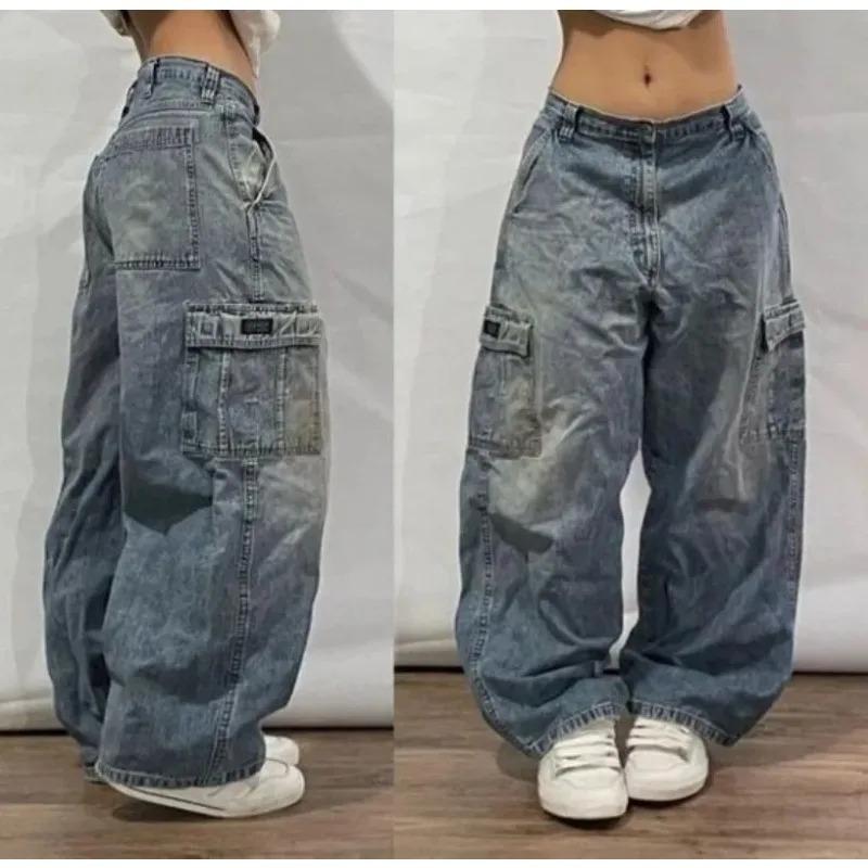 Product Introduction of Streetwear New Fashion Oversized Print Baggy Jeans Y2K Harajuku Hip-hop Vintage Pop Gothic High Waist Wide-leg Pants Trousers 8