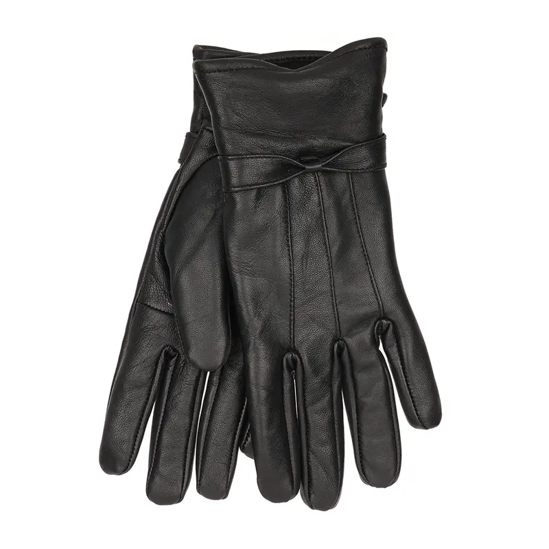 Ladies Leather Tom Franks Gloves  – Black Leather Gloves, Warm Winter Gloves, Elegant, Great Quality, S/M & M/L 2