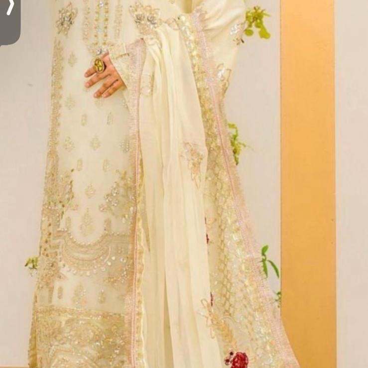 Inspired by Agha Noor Chiffon Fully Embroidered Dress Diamanté Work and Thread Work. Pakistani Womenswear 8