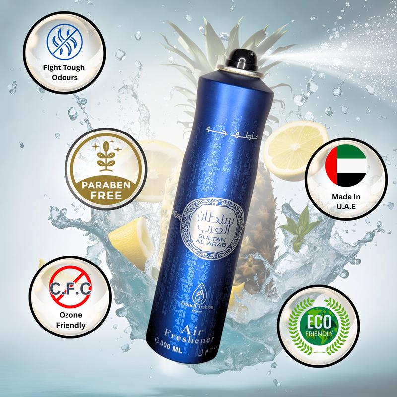 Dubai Air Fresheners - French Arabian Air Fresheners 300ml.  Arabian Air Freshener Spray for Home, Car, Lavender Fruits Tropical Vanilla Woody Scented 1