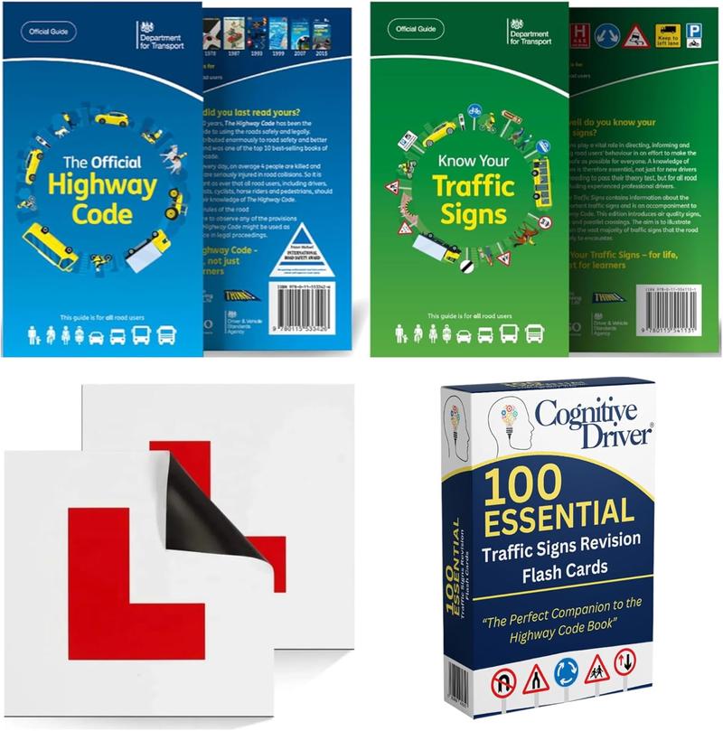 Product Introduction of Highway Code Book 2025 UK, Know Your Traffic Signs 2025 UK, Road Signs Flash Cards & Fully Magnetic L Plates | Theory Test Book 2025 UK | Driving Theory Test 2025 Book UK 2
