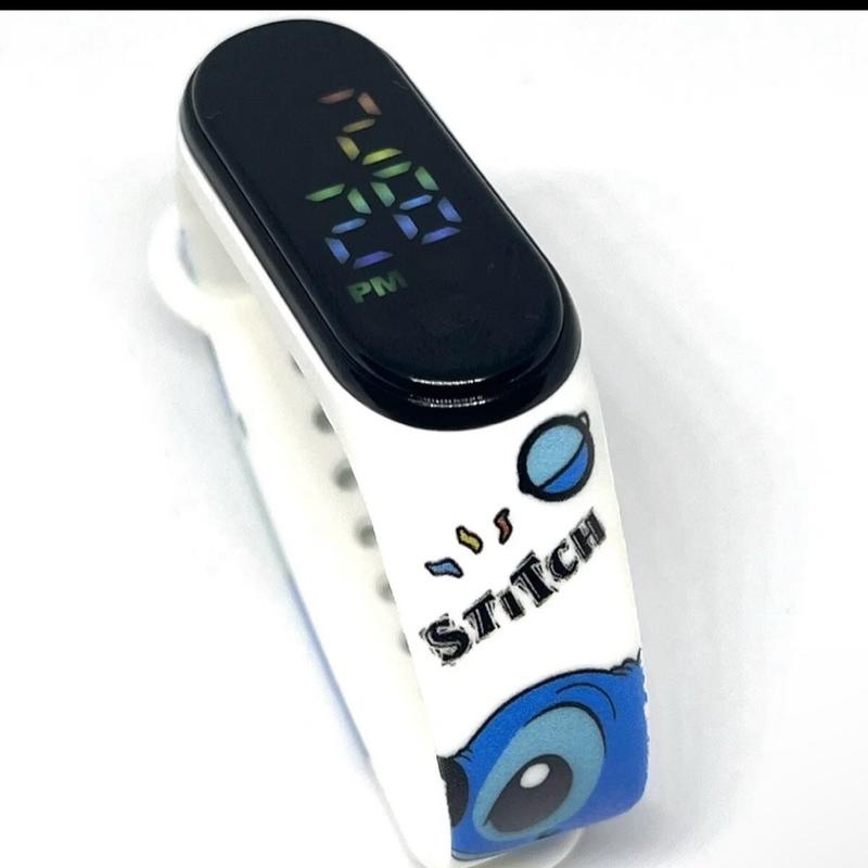 Cute stitch digital watch white only shows time kids gift birthday Xmas 0
