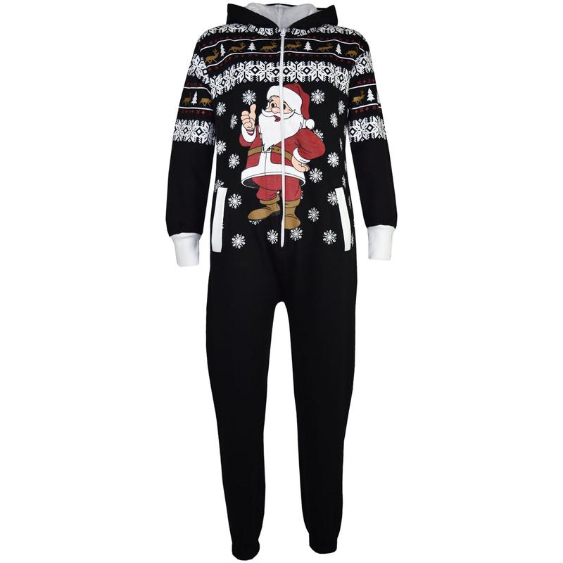 Kids Girls Boys Novelty Christmas Santa Claus Penguin Snowman Reindeer Print Onesie All In One Jumpsuite New Age 5-13 Years 1