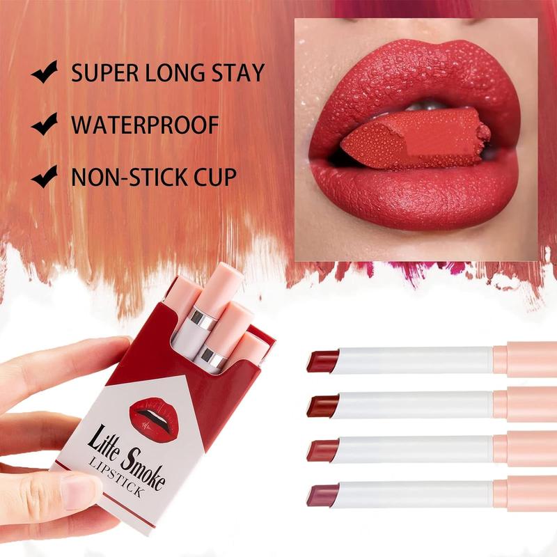 Lipstick Cigarette 4pcs HANDAIYAN Matte Velvet Long Lasting Waterproof Makeup Gift Gloss 5