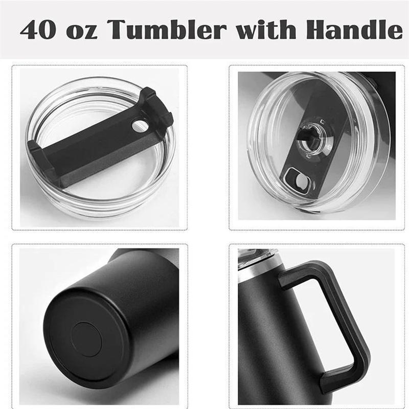 1200ML 304 Stainless Steel Insulated Water Bottle,Thermal Coffee Car Cup, Cold Hot Mugs Vacuum Flask With Handle Straw,For Sport 4