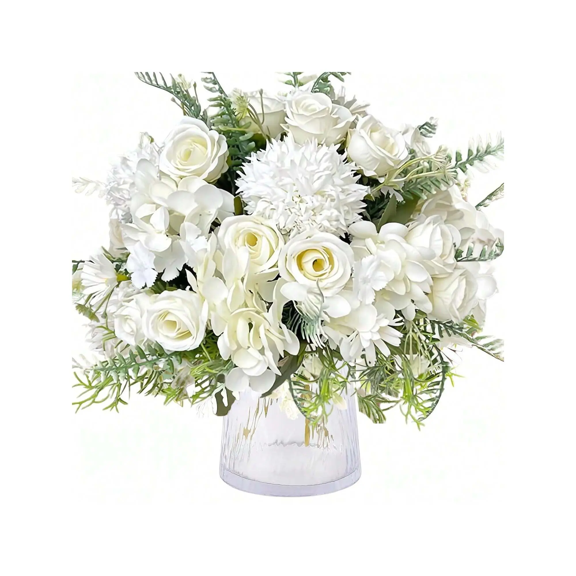 1PC Autumn Decoration Artificial Roses Flowers Bouquets Hydrangea Ball Chrysanthemum Valentine's Day Gifts Birthday Party Decorations Wedding Flower Baskets Bride Holding Flowers Home Furnishings Dining Rooms Bedrooms Windowsills Vases For Decorations New