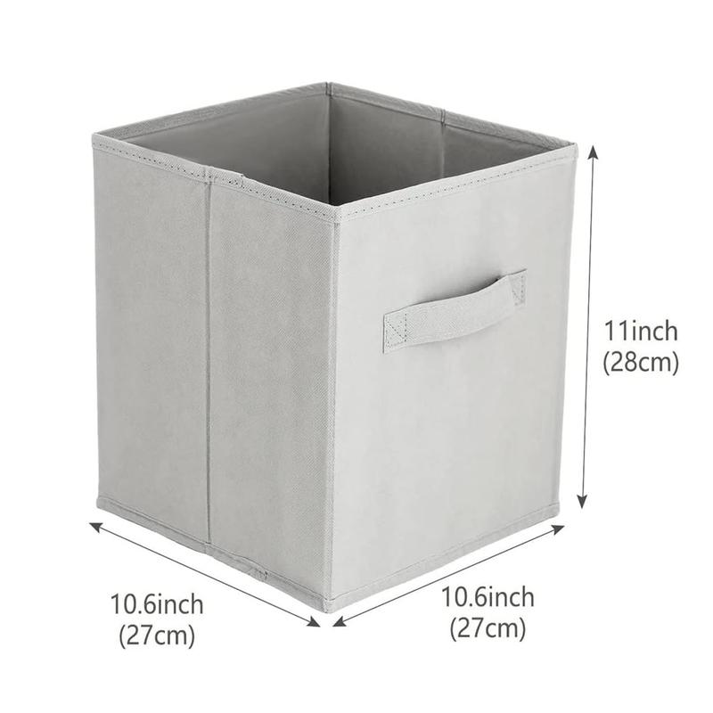 LN COZY CORNER  Set of 6 Cube Storage Boxes Cubes Storage Cubes Fabric Storage Boxes Foldable Storage Baskets for Closet Shelves Bedroom Organizing Clothes and Book (Gray, 27x27x28cm) 1