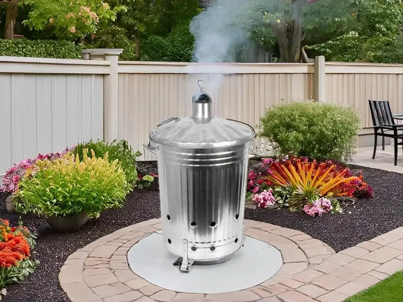 90 Litre 90L Extra Large Galvanised Metal Incinerator Recycle Garden Rubbish Fire Burning Bin Leaves Wood Burner 6