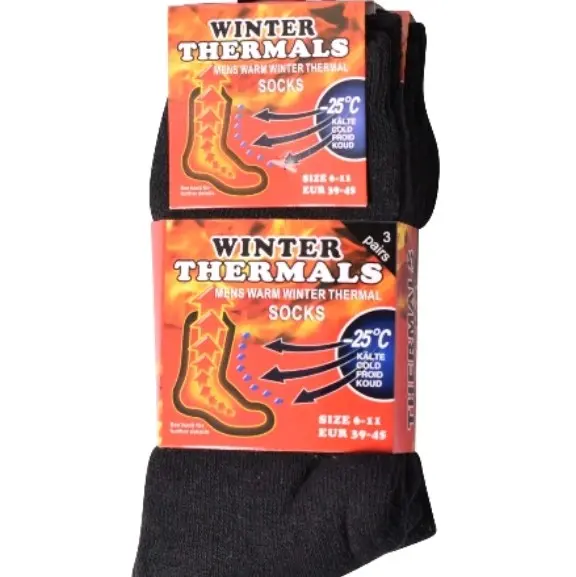 Men's Winter Black Thermal Socks - Thermal Insulation for Cozy Feet - Menswear, Bestie 2