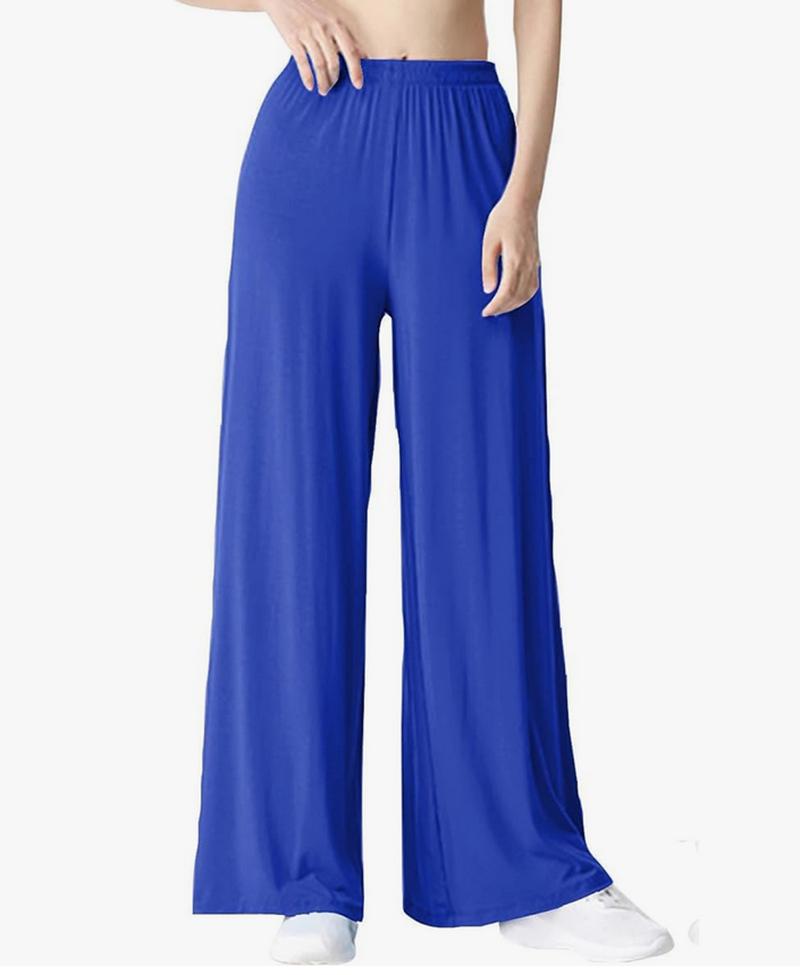 Product Introduction of Fashion luva Women Wide Leg Trousers Elastic High Waist Palazzo Plus Size Pants Ladies Casual Tummy Control Flared Yoga Pants Solid Stretchy Loose Bell Bottoms Sports Fitness Workout Office Bootcut Pants Womenswear Underwear Comfort Basic 21