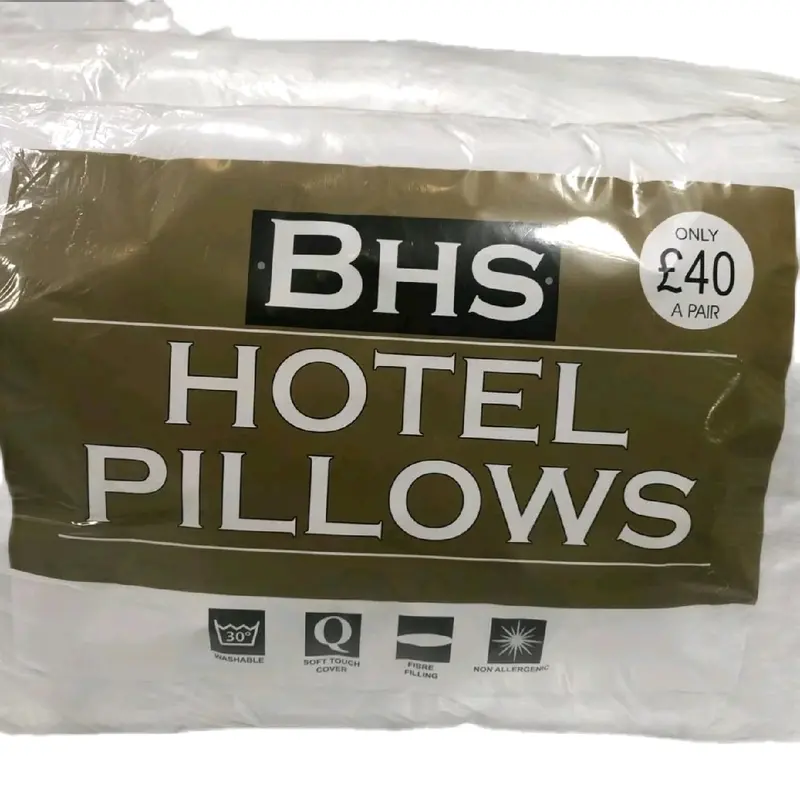 Extra Filled Hotel Pillows Egyptian Stripe Hollowfibre Filled Bounce Back Firm | Twin Pack 1