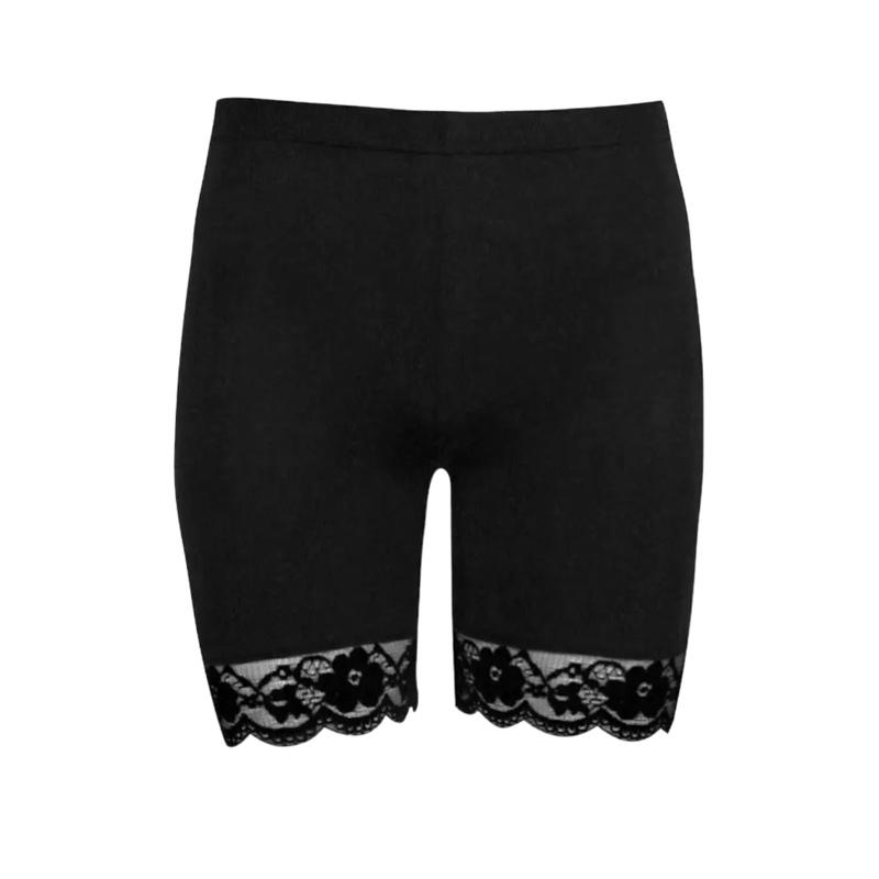 Women's Active Wear Gym Tights Yoga Hot Pants Fitness Lace Trim Cycling Shorts 1
