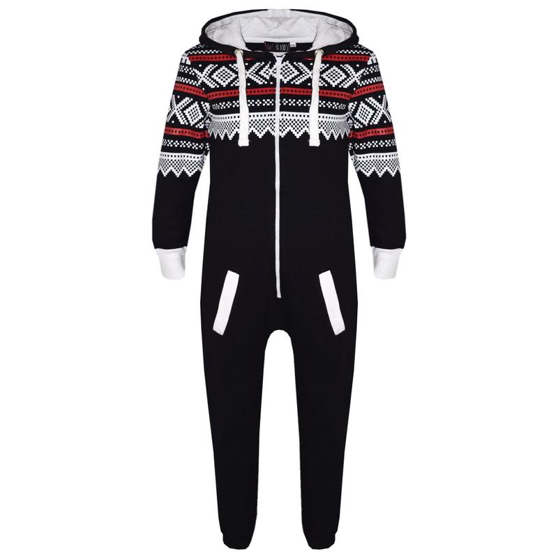 A2Z 4 Kids Fleece Onesie Girls Boys Aztec Snowflake Print All In One Jumsuit Playsuit Nightwear New Age 5-13 Years 7