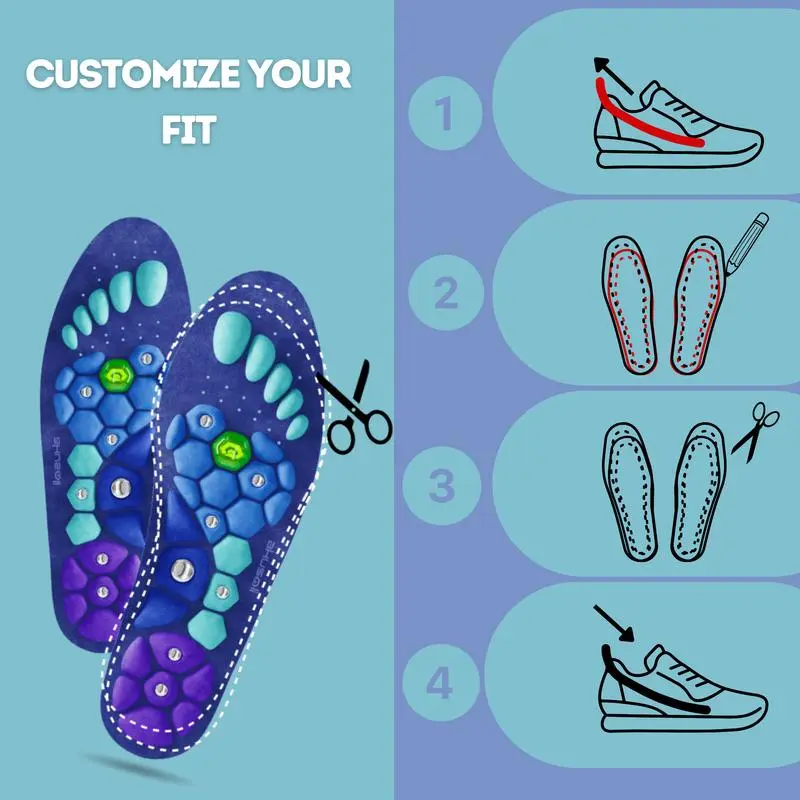 Akusoli | Shock Absorbing Insoles for All Day | Comfort Arch Support | Premium Materials | Fits for All Shoes 8