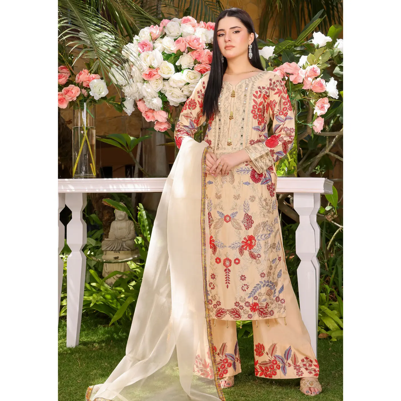 HK261 Ashanti - Gold Readymade Mummy n Me Linen Suit