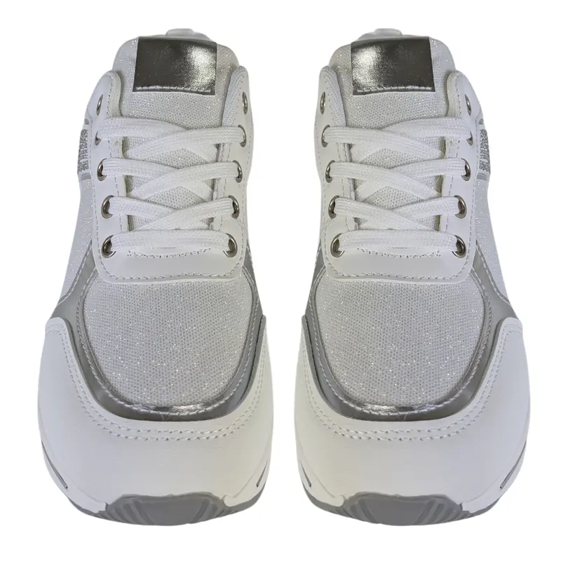 WOMENS LADIES GIRLS FOOTWEAR HIDDEN HEELS DIAMANTEE CONTRAST METALLIC TRAINERS SHOES CASUAL OUTDOOR STYLISH HIDDEN WEDGE LACE UP GYM SHINY TRENDY SHOE IN GOLD GYM SHOES WORKOUT JOGGING ACTIVEWEAR SIZES 3-8 Runner Training Sports Shoes Athletic 6