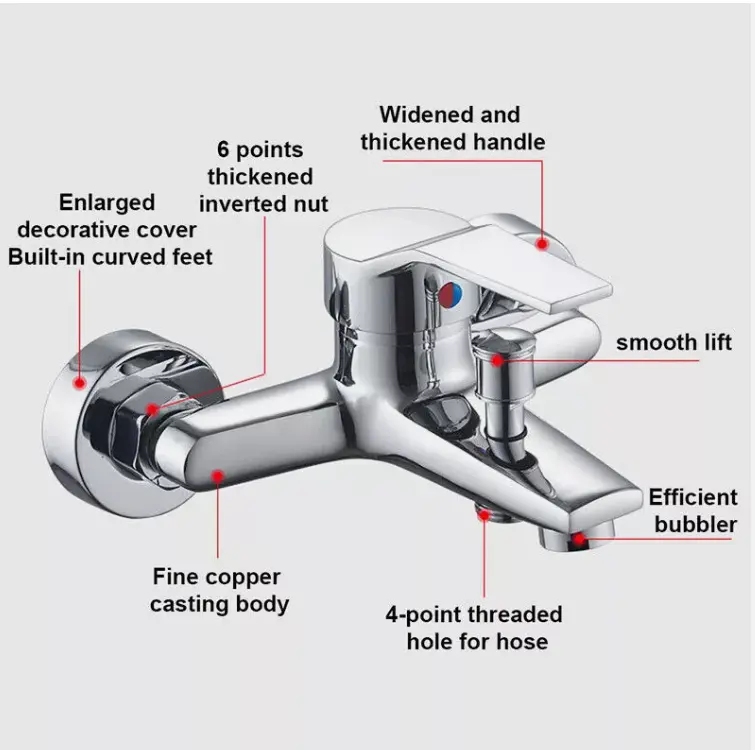 Luxury Bathroom Chrome Sink Bath Filler Tap Shower Mixer Taps with Hand Held Set 3