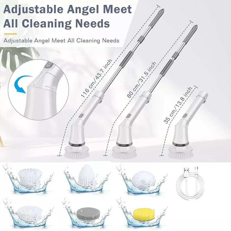 Electric Cordless Spin Scrubber Adjustable Cleaning Brush Powerful Turbo Scrub 1