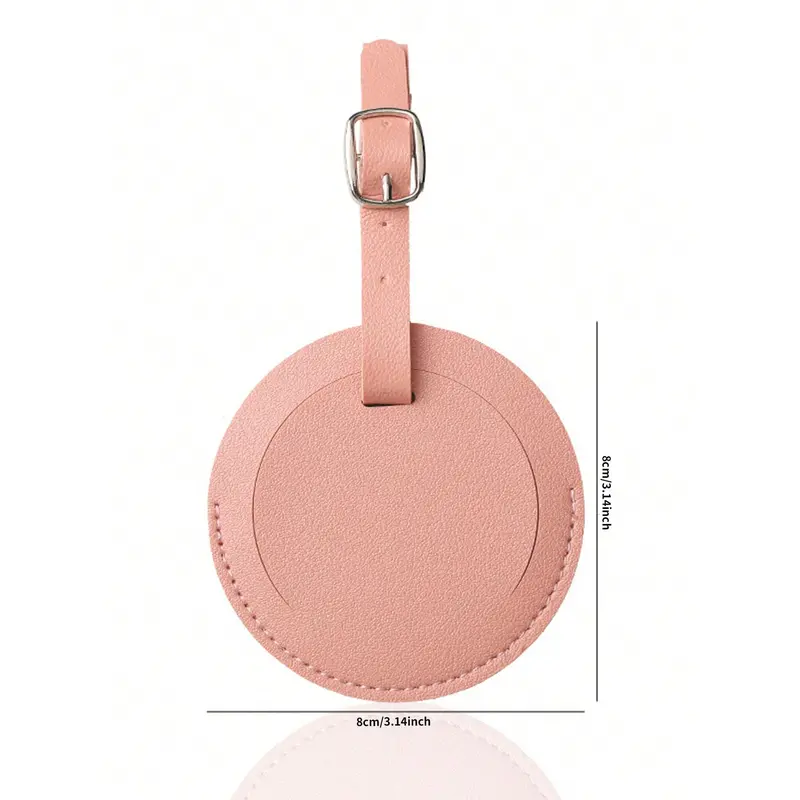 1pc Business Travel Luggage Tag Leather PU Identification Card Holder Anti-Lost Info Plate, Airplane Check-In AccessoryLuggage Tag Travel Accessories Travel Essentials Travel Organizer For Beach Summer Vacation Back To School 7