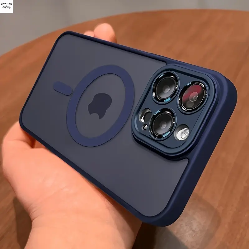 ORACEGRA       Matte Translucent Hard PC Armor Luxury Phone Case with Magnetic Wireless Charge for iPhone 16/15/14/13/12/11 Pro Max/Plus - Shockproof with Camera Lens Protection