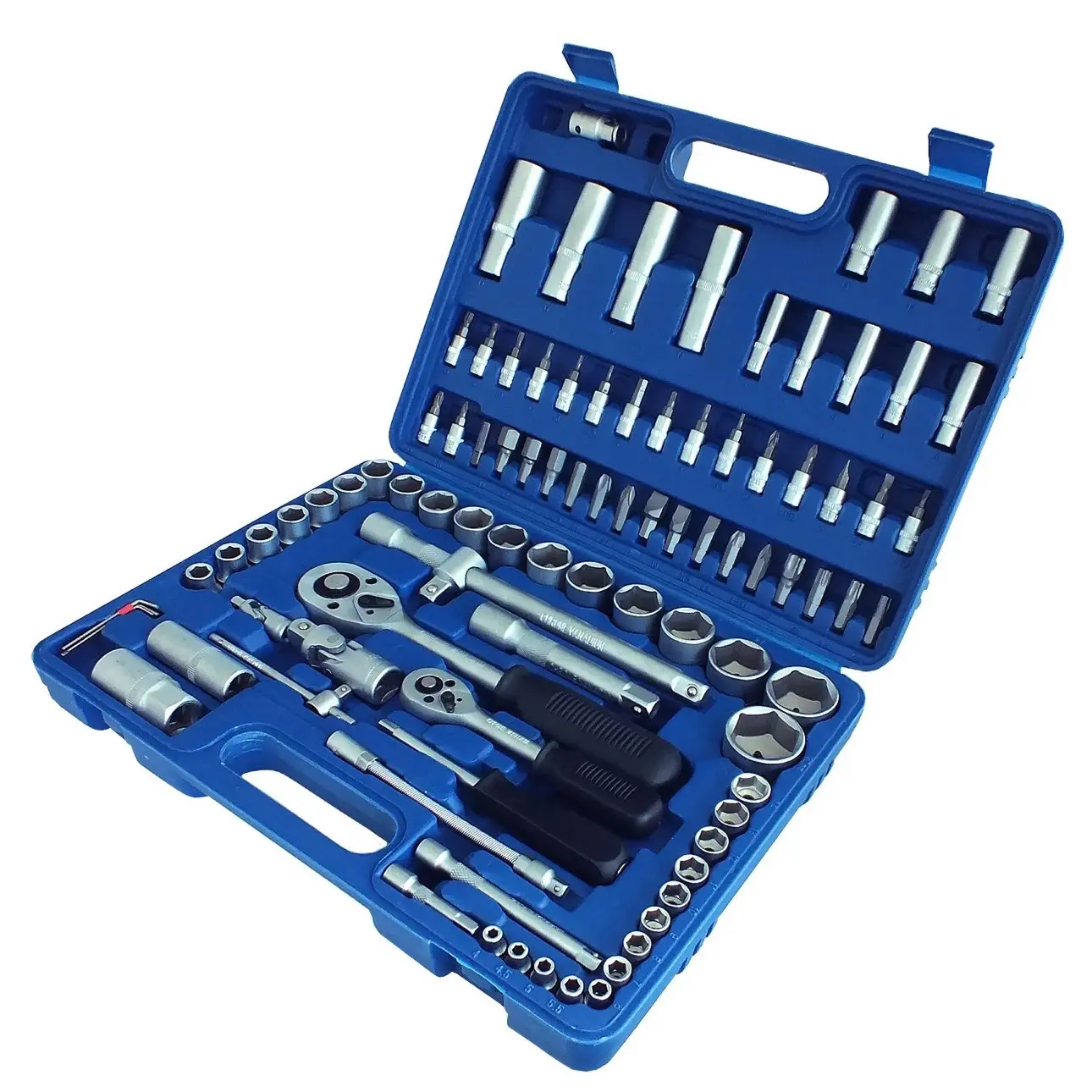 94PC 1/2" & 1/4" SOCKET SET & SCREWDRIVER BIT TORX RATCHET DRIVER CASE TOOL KIT