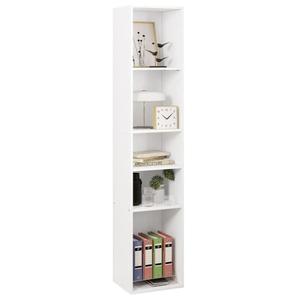 WOLTU Bookcase 5 Tiers, Bookshelves, Multifunctional Storage Unit, Cabinet for Living Room, Office, Engineered Wood, White, 30x26x151cm SK034ws