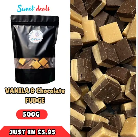 Sweet Pick and Mix - VANILA & CHOCOLATE FUDGE Sweets - Large Bag - Perfect Snack for Parties and Gifts - Candy 3