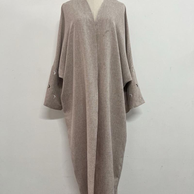 Premium Linen Abaya with Butterfly Style And Moon Embroidery 3