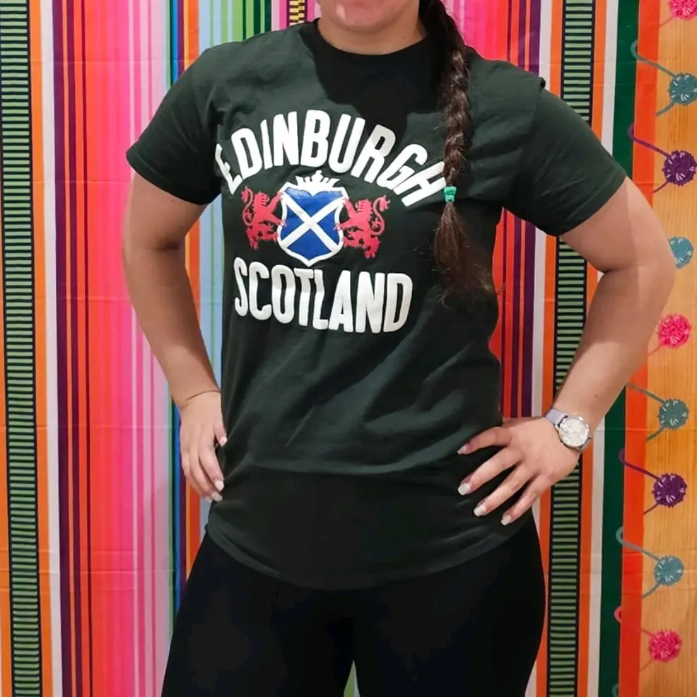 Unisex Men's Women's Edinburgh Scotland Print Details Top T-shirt 100% Cotton Soft Comfy