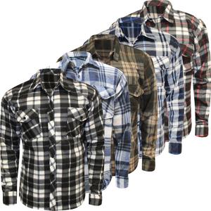 Mens Brushed Thermal Fleece Checked Shirt Lumberjack Buttoned Warm M-3XL Clothing Long Sleeve