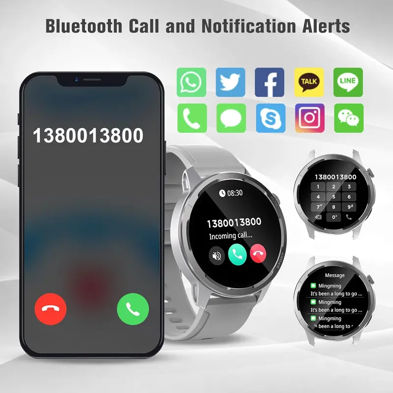 Smart Watch for Men Women Call and Text, Waterproof Sports Smartwatches with AI Voice/Heart Rate/Sleep Tracker, 1.39'' TFT HD Full Touch Screen Bluetooth Ladies Health Watches for iphone Android 7