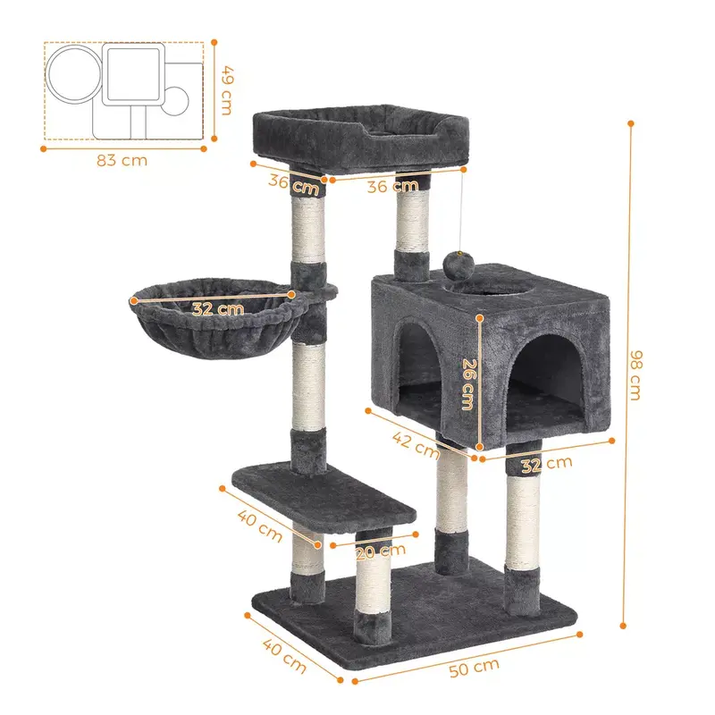 Cat Scratching Post Large Cat Tree Tower Kitten Condo Activity Centre Climbing dog  bed  car 8