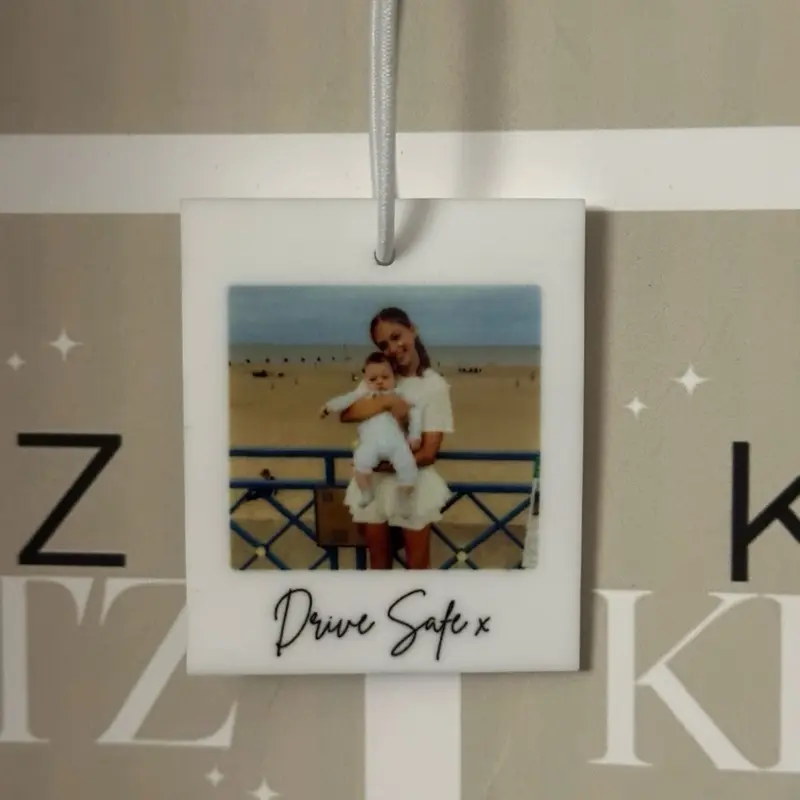 Personalised Photo Car Ornament | Hanging Car Polaroid | Any Image | Pass Driving Test Gift Idea | First Car Gift