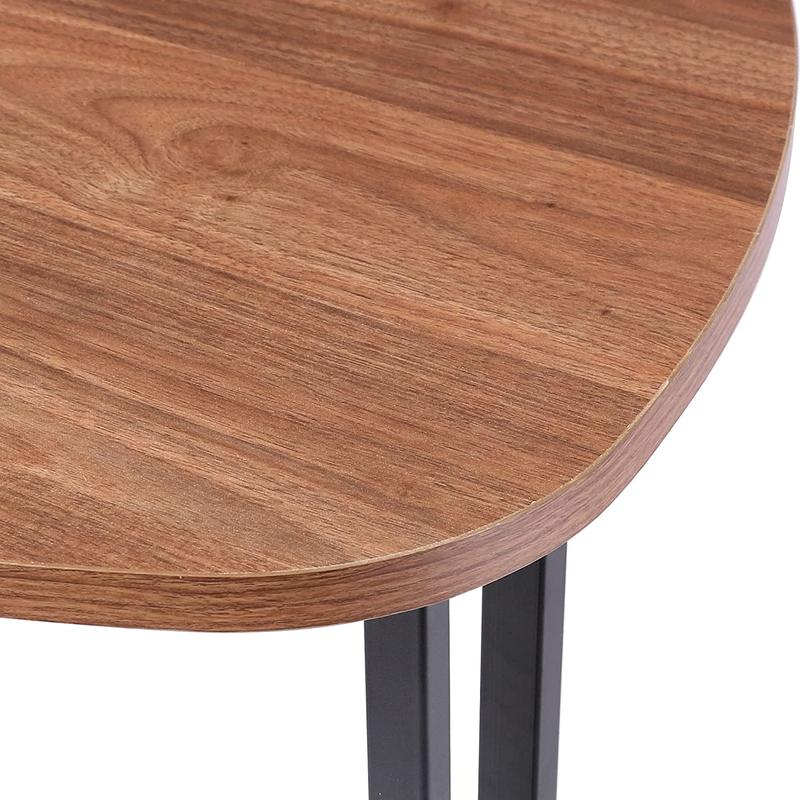 Set of Triangle Table Wood/Metal Coffee Living Room End Tea Nesting Tables Angled Legs 4