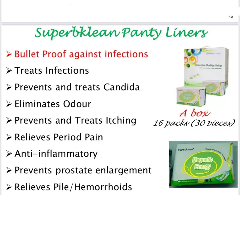 Longrich Superbklean Pantyliner with Anion Strip - 4 Packs of 30 Pieces for Women's Health and Comfort 4