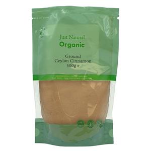 Just Natural Herbs Organic Cinnamon Ceylon Ground 500g