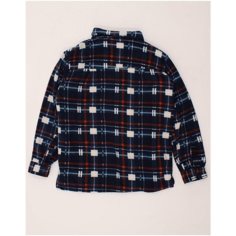 Pre-Owned Vintage ATLAS FOR MEN Mens Sherpa Fleece Jacket UK 40 Large Navy Blue Check 2