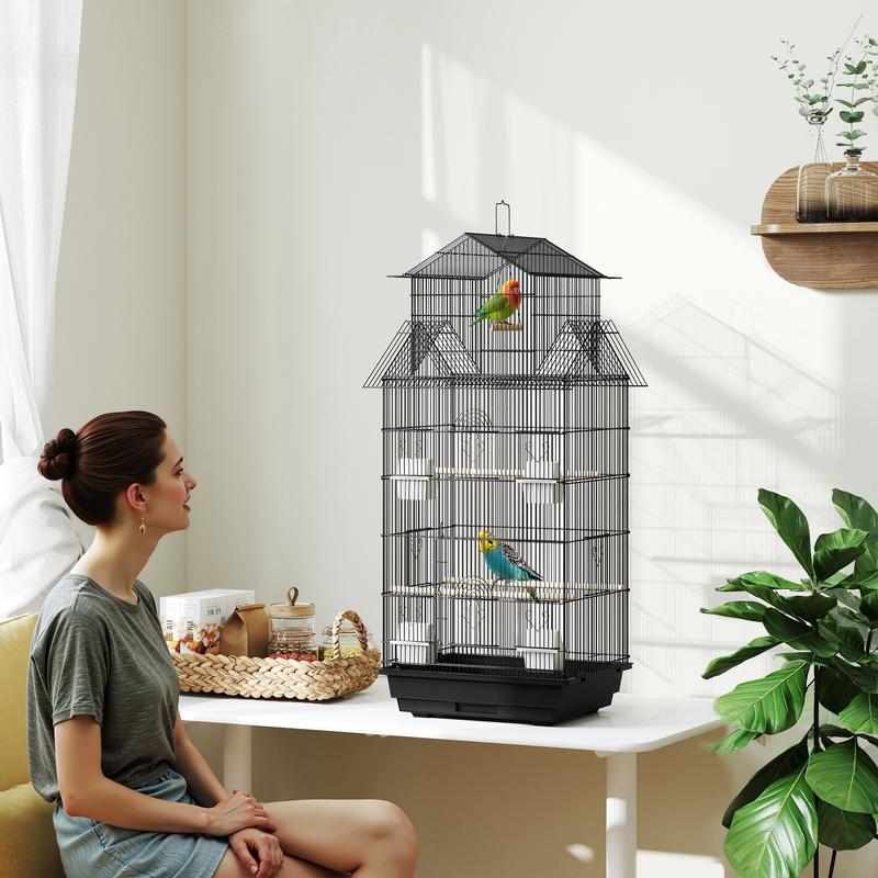 PawHut Bird Cage Budgie Cage with Slide Tray Handle for Finch Canary 0